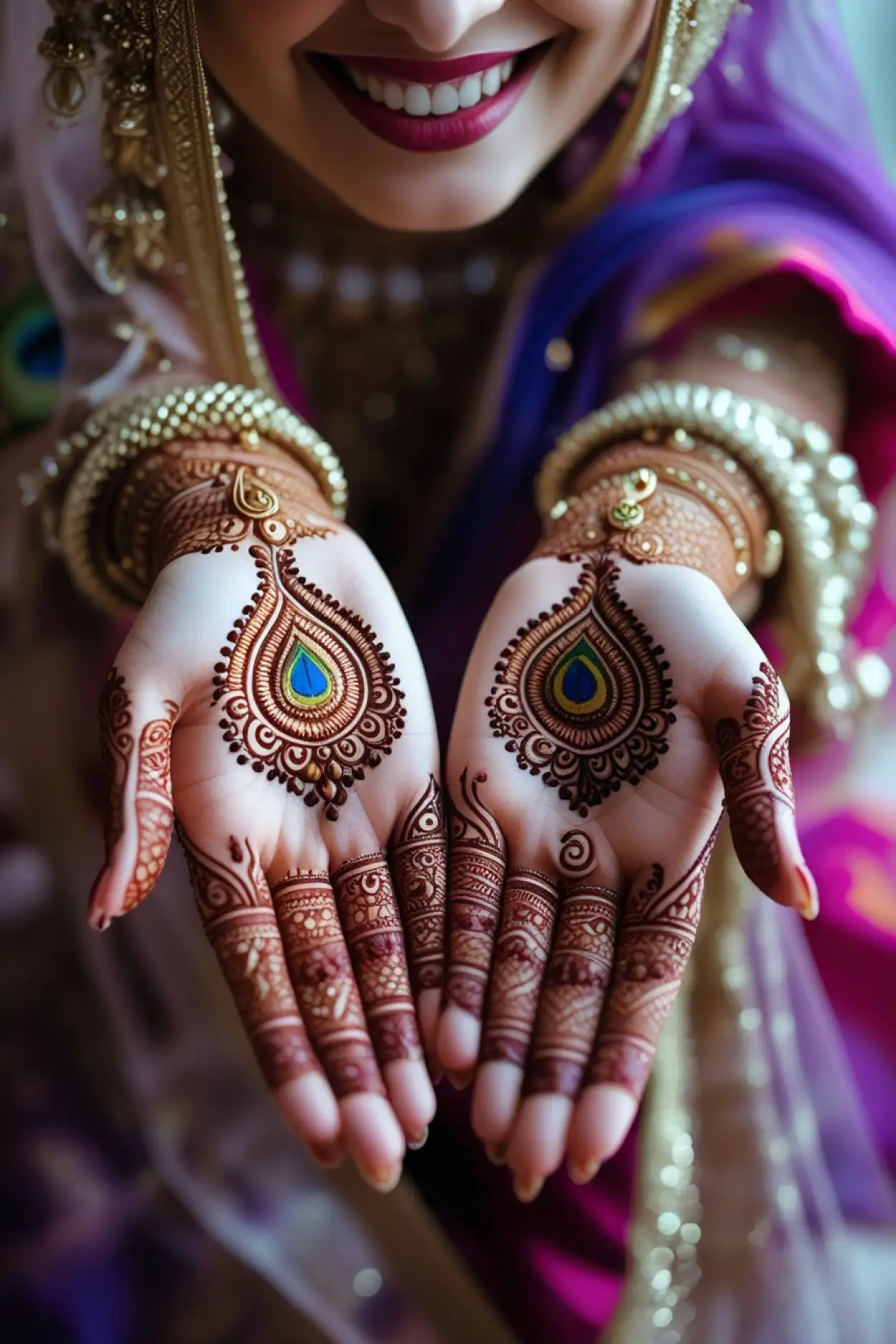 peacock theme teej mehndi design 2025