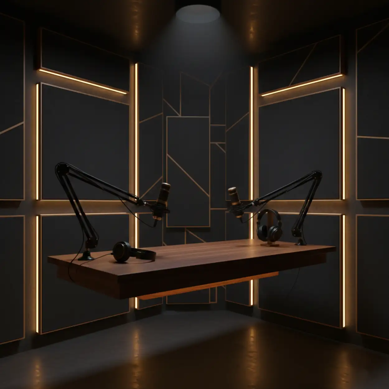 Free Download Podcast Studio Background 3d Render Design - High Quality Podcast Studio Background Background