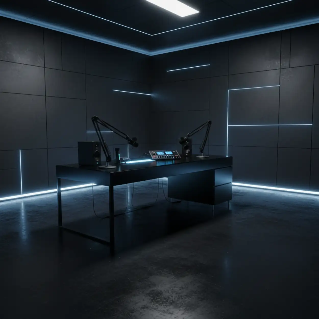 Free Download Podcast Studio Background For Gaming Podcast - High Quality Podcast Studio Background Background