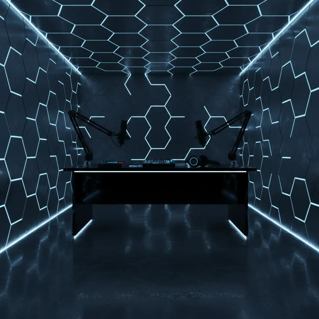 Free Download Podcast Studio Background For Tech Podcast - High Quality Podcast Studio Background Background