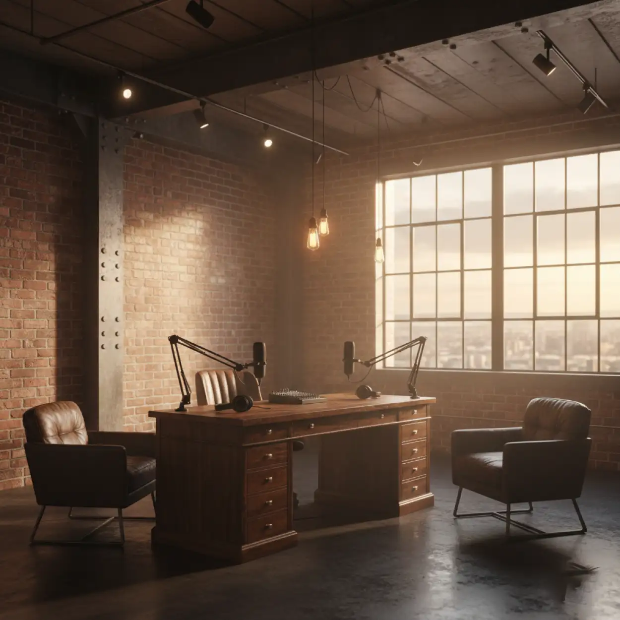 Free Download Podcast Studio Background Realistic Render - High Quality Podcast Studio Background Background