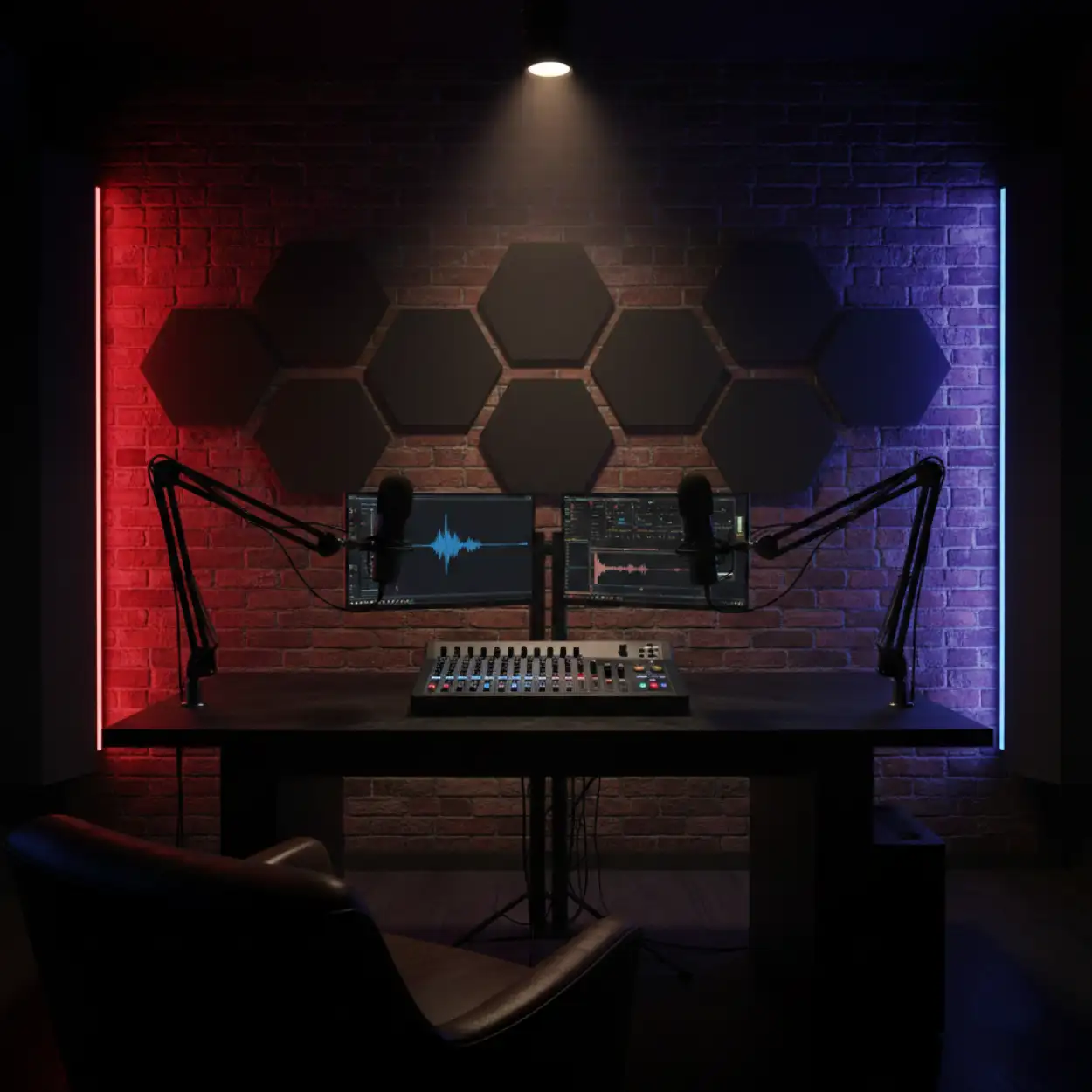 Free Download Podcast Studio Background With Acoustic Foam - High Quality Podcast Studio Background Background
