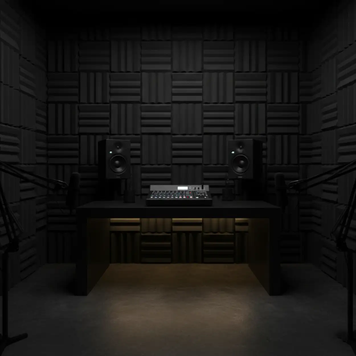Free Download Podcast Studio Background With Acoustic Treatment - High Quality Podcast Studio Background Background