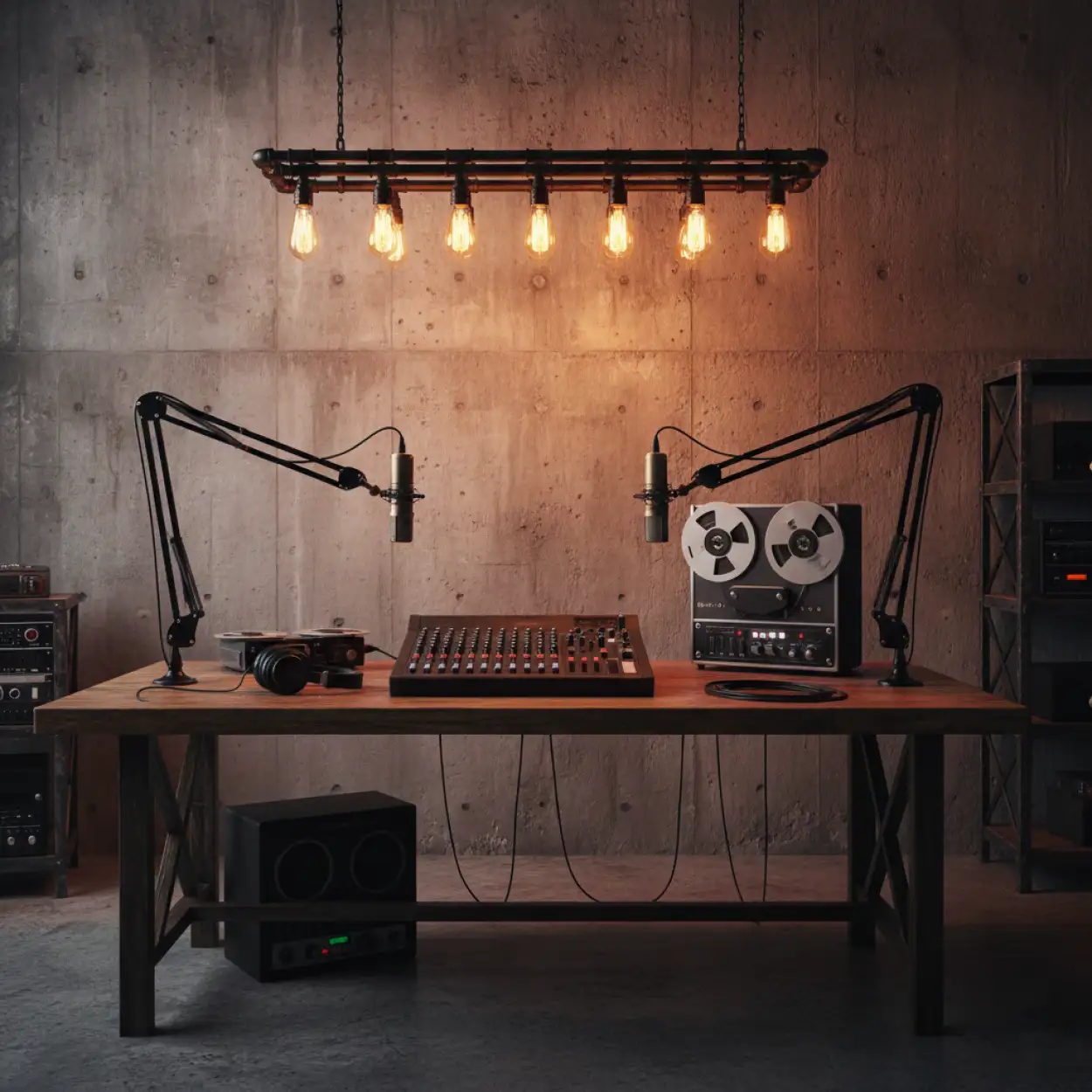 Free Download Podcast Studio Background With Studio Lights - High Quality Podcast Studio Background Background