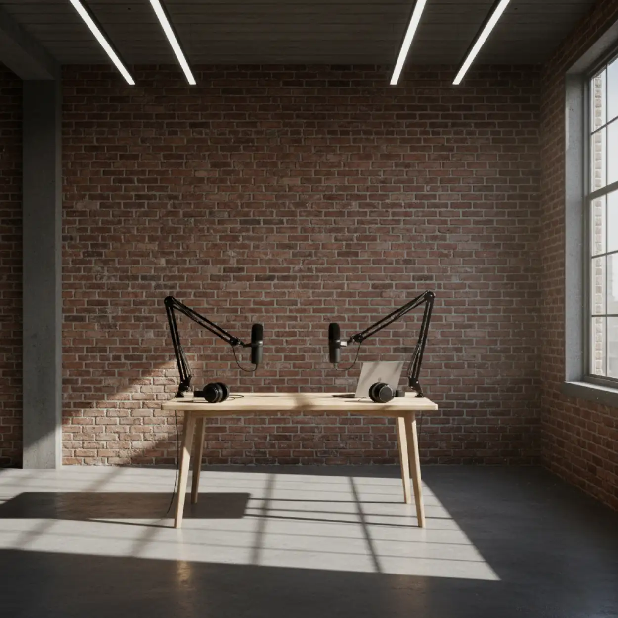 Podcast Studio Background With Wood And Brick Mix - Royalty Free Podcast Studio Background Image | Pngmagic Free Download Podcast Studio Background With Wood And Brick Mix - High Quality Podcast Studio Background Background