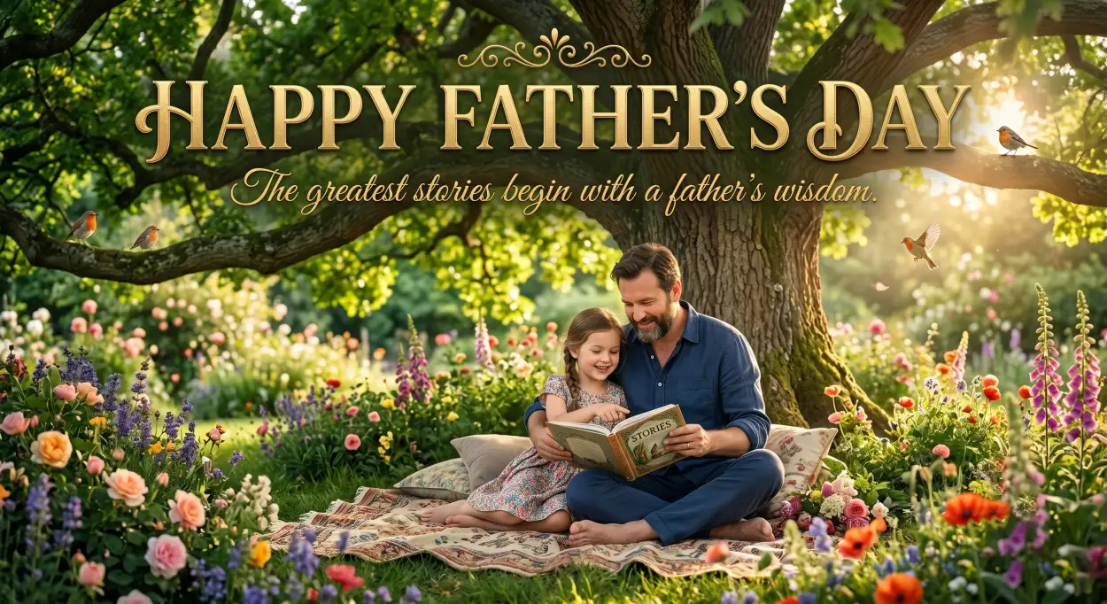 Free Download Portrait Fathers Day Greeting Card - High Quality Happy Fathers Day Greeting Card Image