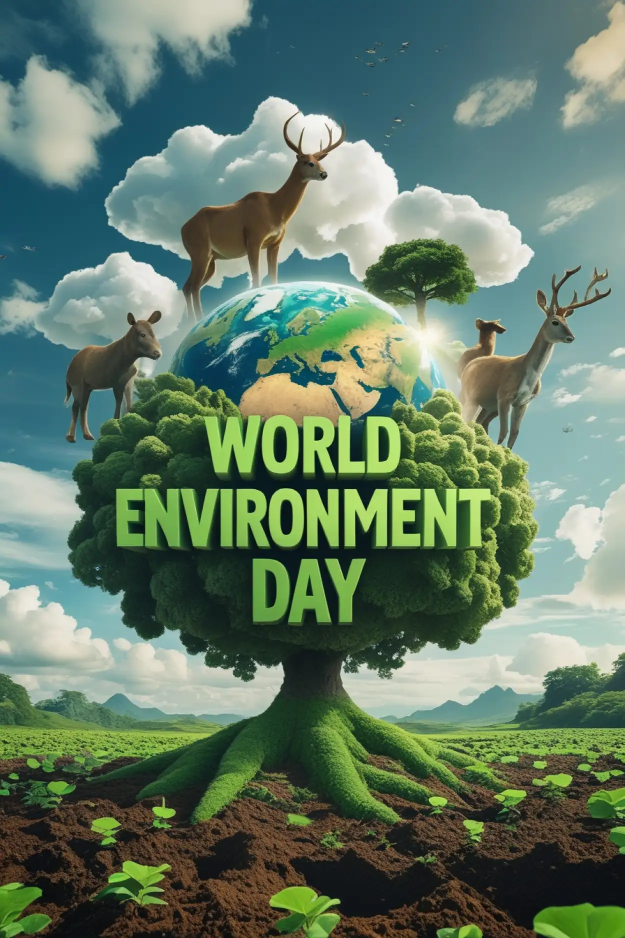 poster image for celebrating world environment day at home