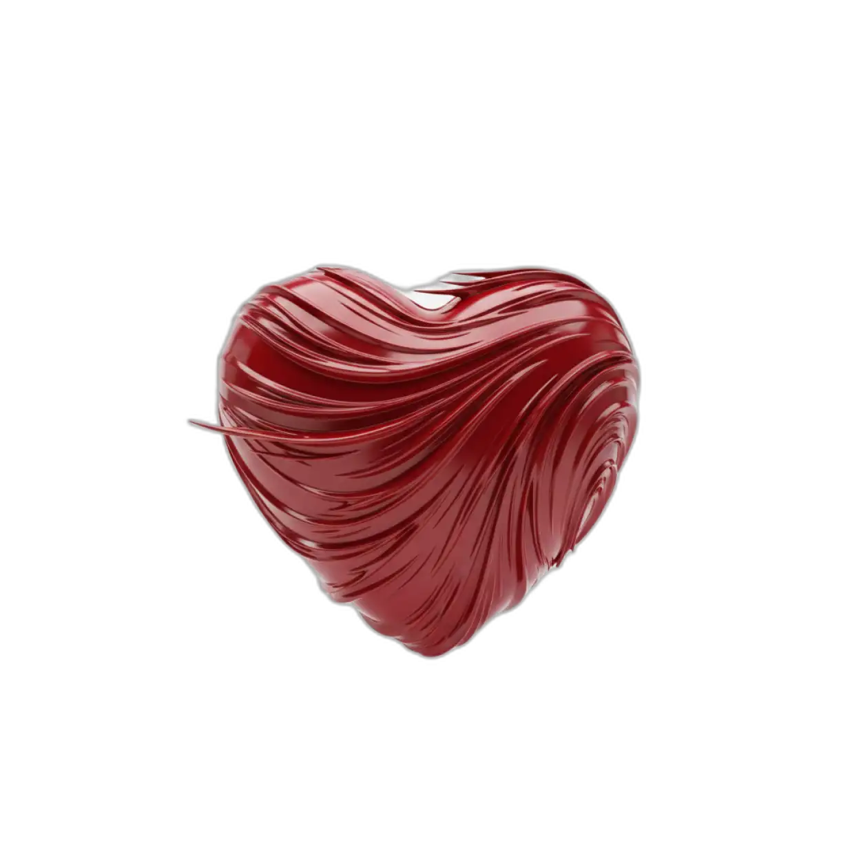 premium red heart png isolated on pure white background hd
