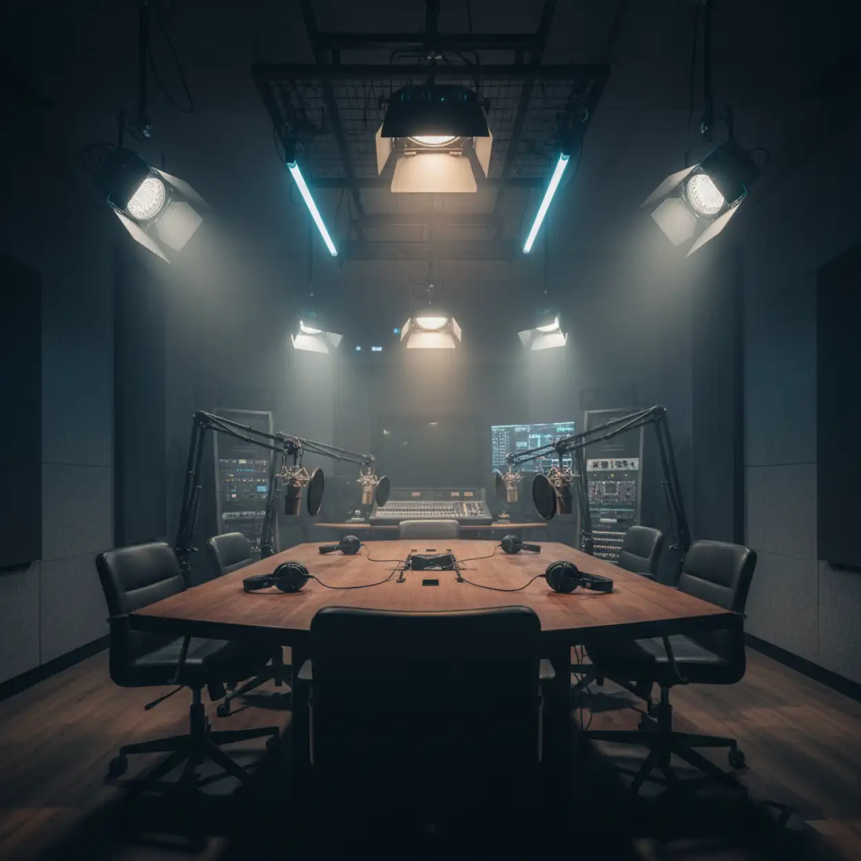 Free Download Professional American Tech Startup Podcast Studio Background 4k Hdr - High Quality Podcast Studio Background Background