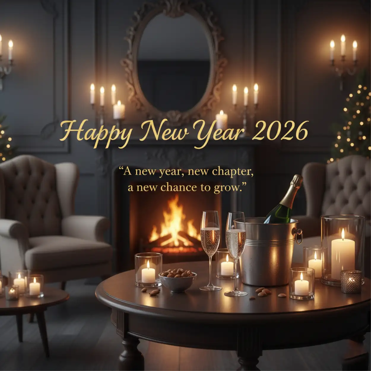 professional new year greeting card 2026