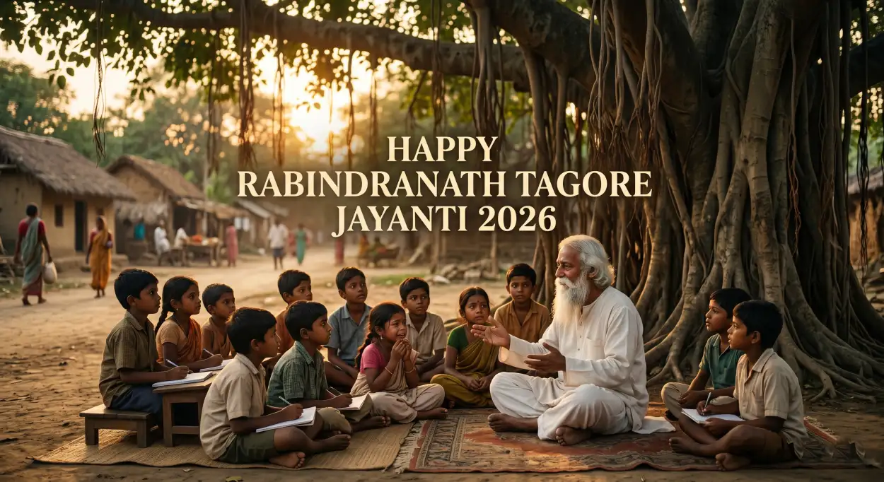 Free Download Rabindranath Tagore Jayanti 2026 Status Images - High Quality Rabindranath Tagore Jayanti Image