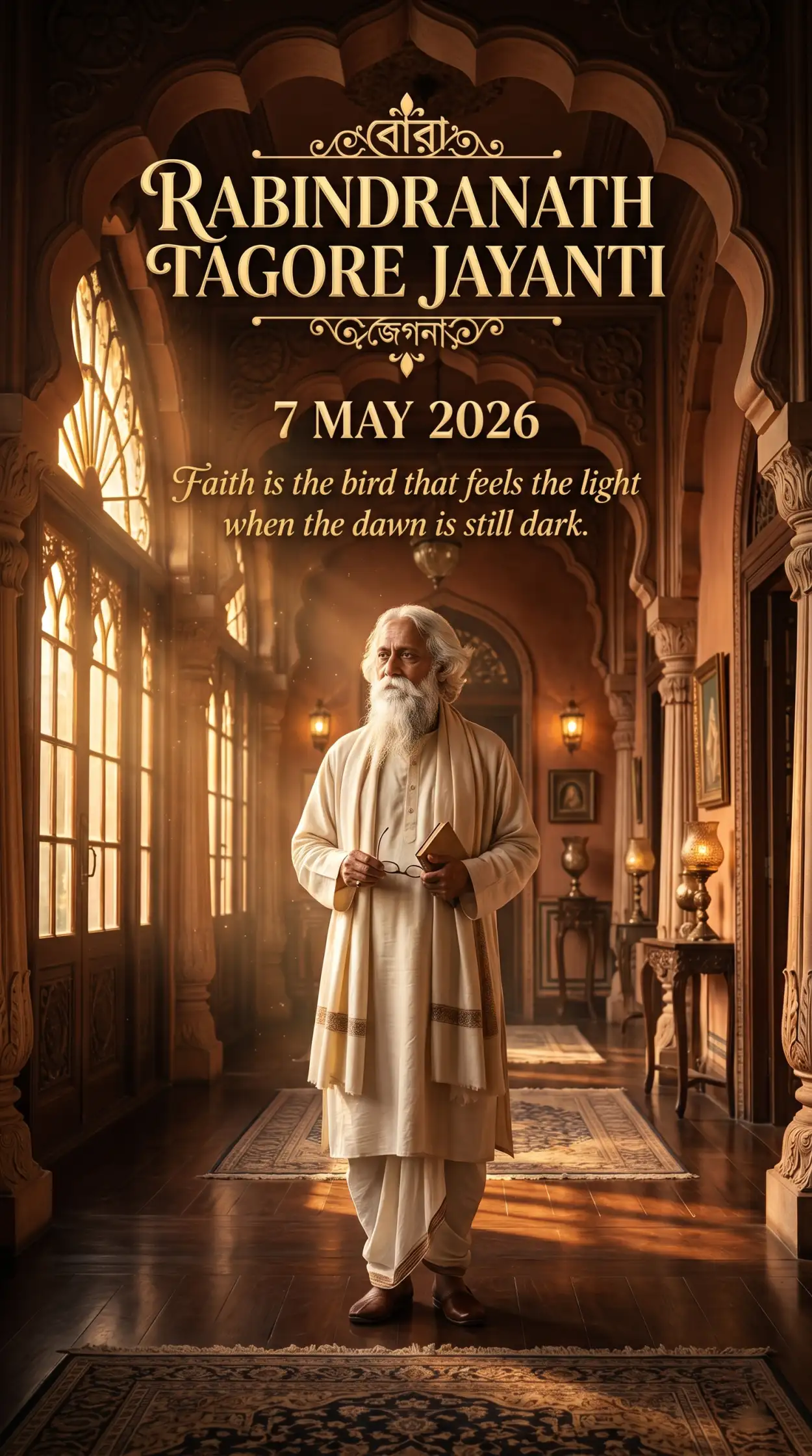 Free Download Rabindranath Tagore Jayanti 2026 Viral Poster Design - High Quality Rabindranath Tagore Jayanti Image