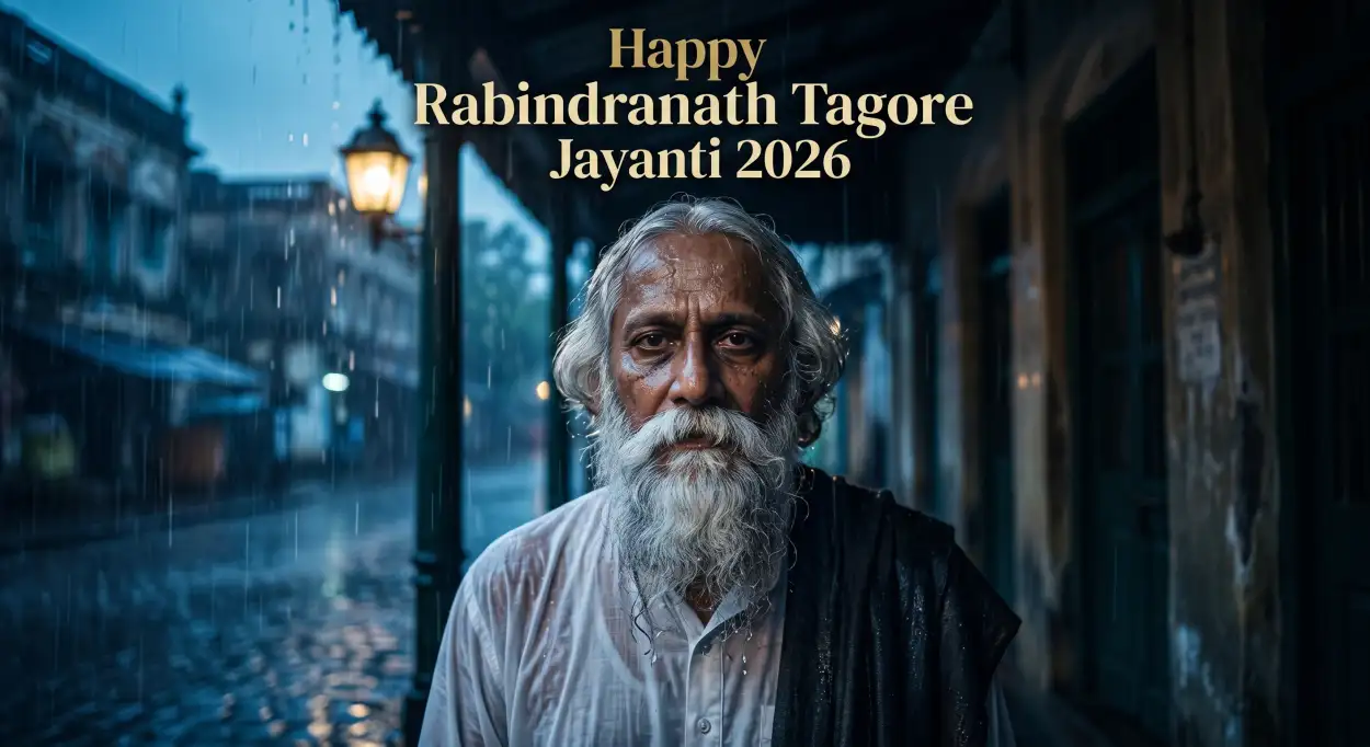 Free Download Rabindranath Tagore Jayanti Bengali Wishes 2026 - High Quality Rabindranath Tagore Jayanti Image