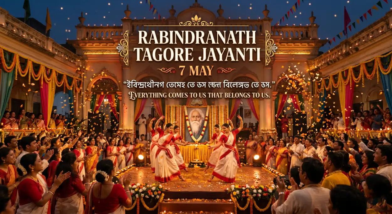 Free Download Rabindranath Tagore Jayanti Festival Greeting Images - High Quality Rabindranath Tagore Jayanti Image