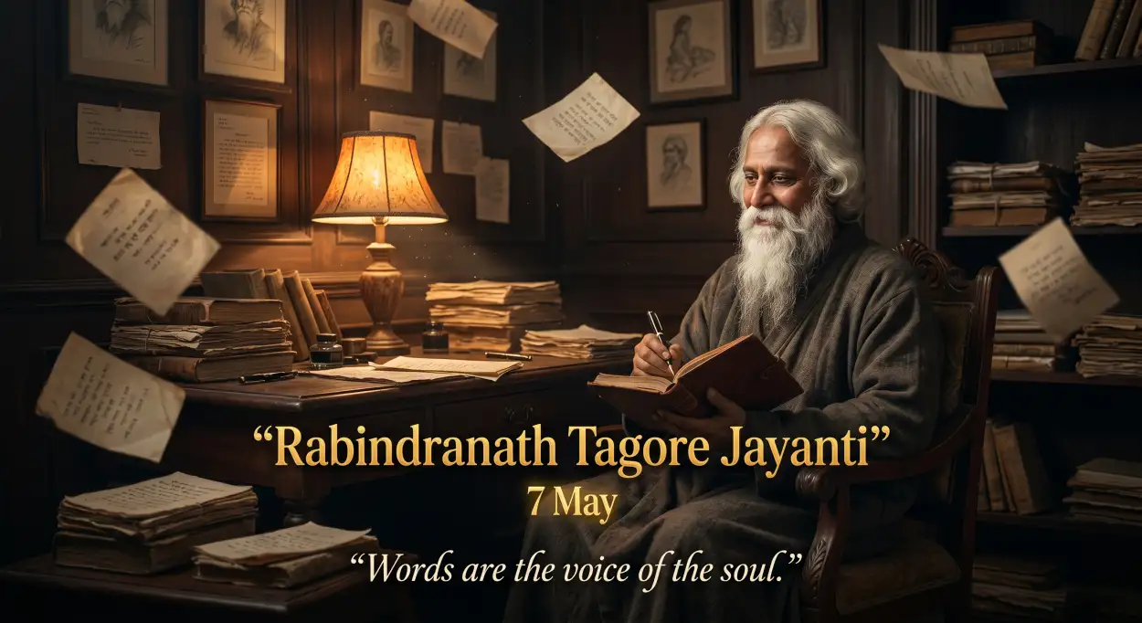 Free Download Rabindranath Tagore Jayanti Modern Social Media Post - High Quality Rabindranath Tagore Jayanti Image