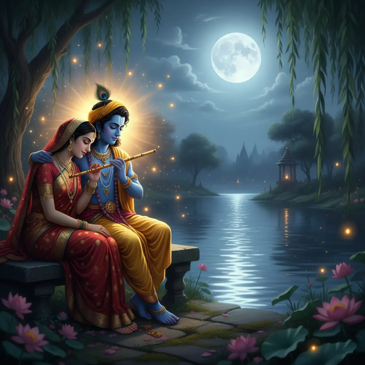 Free Download Radha Krishna Wallpapers With Nature Background - High Quality Radha Krishna Background