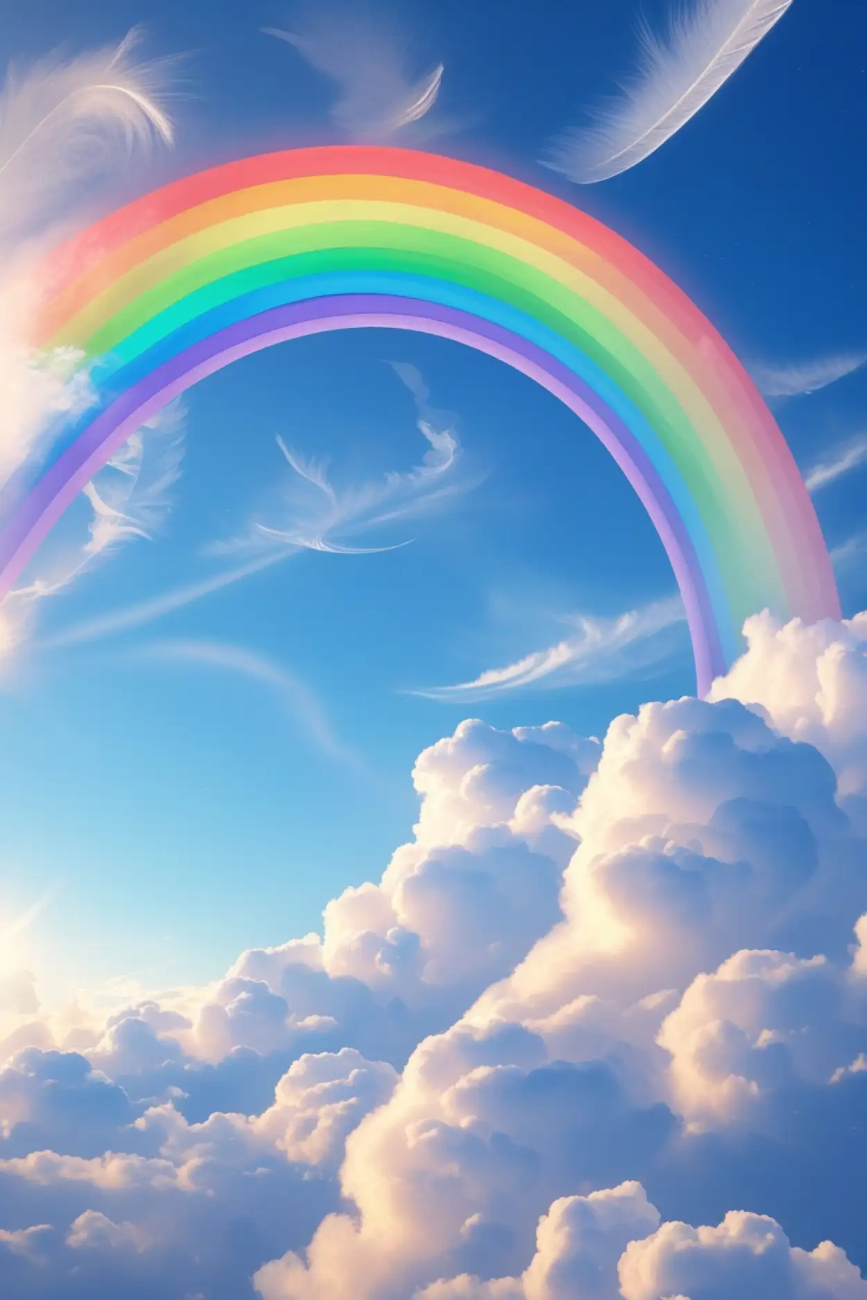 rainbow with cloud background HD