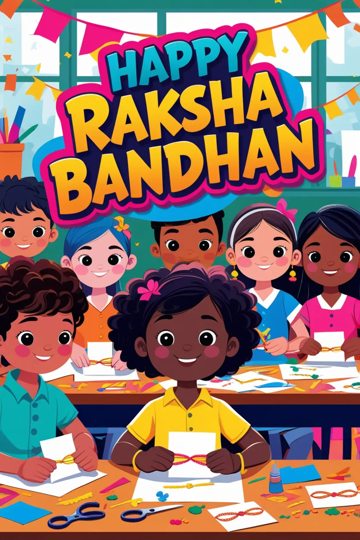 Free Download Rakhi Greetings Card Text For Children - High Quality Happy Raksha Bandhan Wishes For Children Background