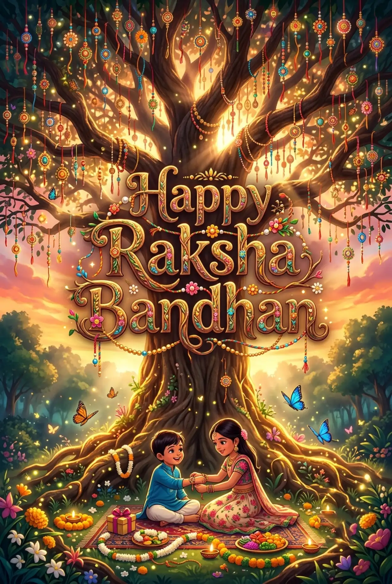 Free Download Rakhi Wishes For Students And Children - High Quality Happy Raksha Bandhan Wishes For Children Image