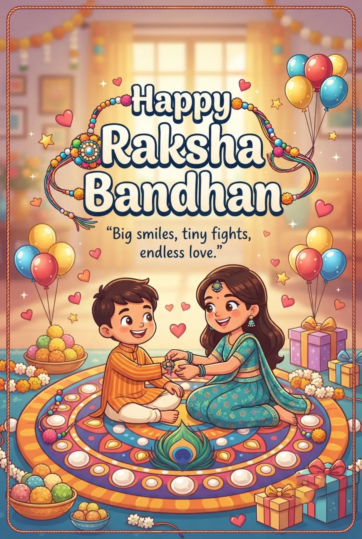 Free Download Raksha Bandhan 2026 Celebration Wishes - High Quality Happy Raksha Bandhan Wishes 2026 Image