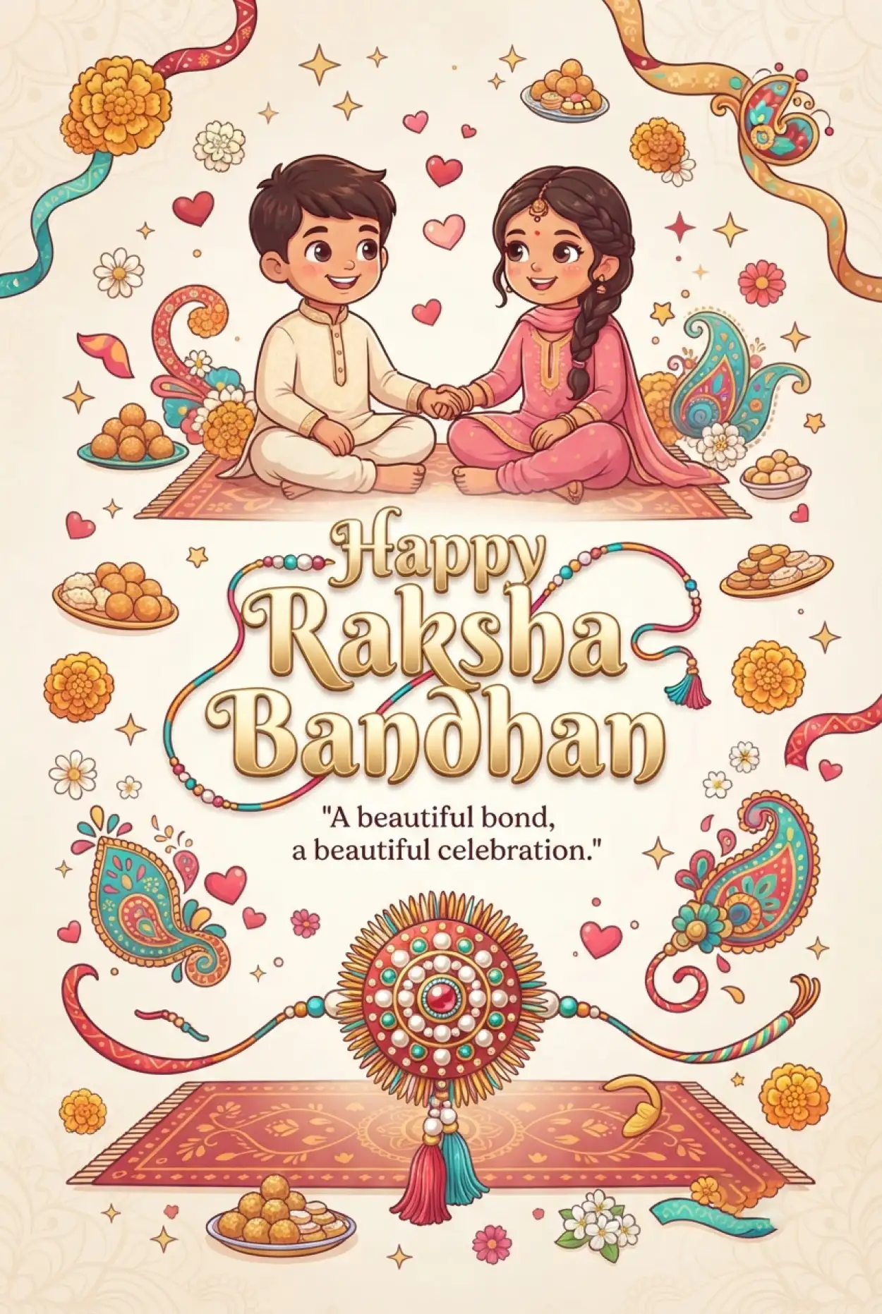 Free Download Raksha Bandhan 2026 Greetings For Brother And Sister - High Quality Happy Raksha Bandhan Wishes 2026 Image