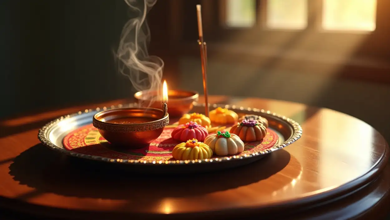 raksha bandhan background with diya and thali