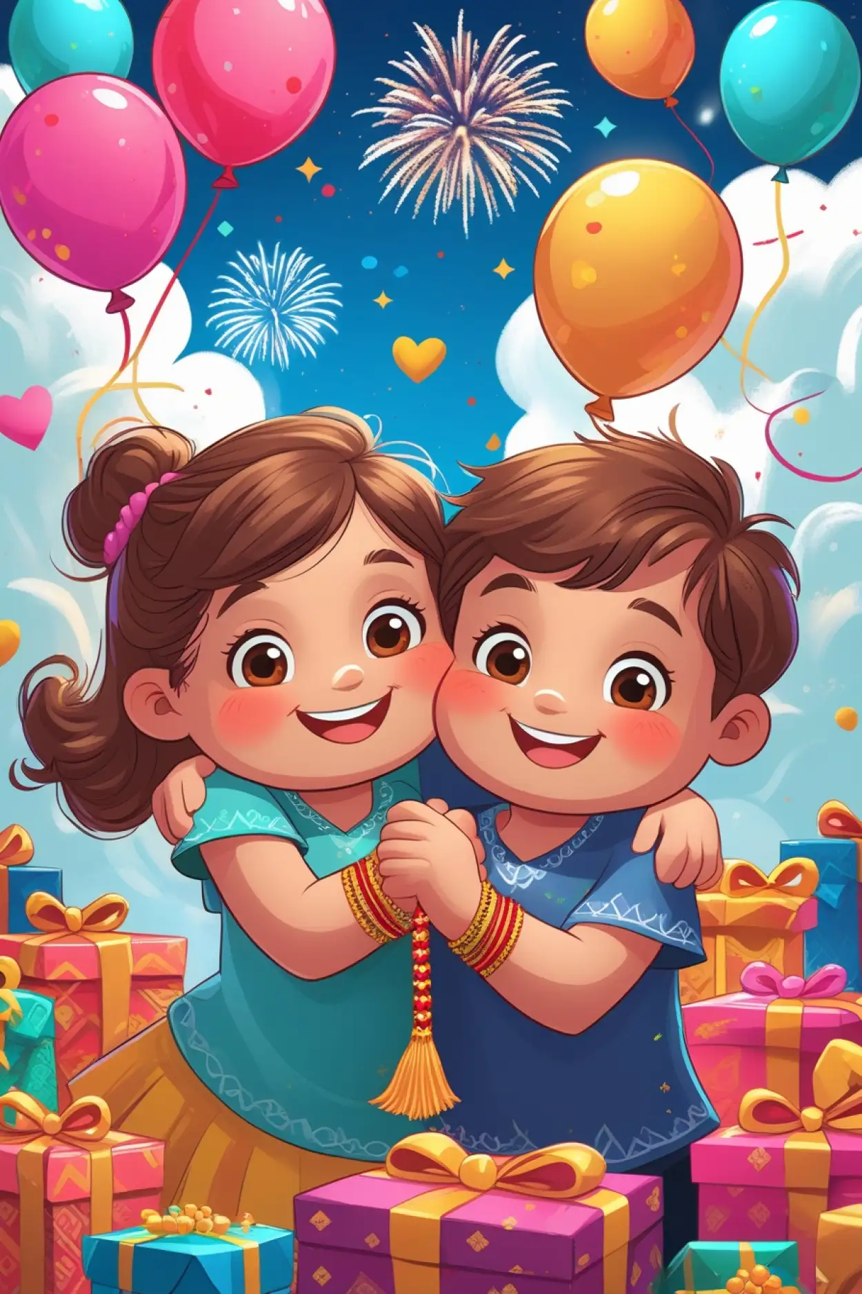 Free Download Raksha Bandhan Background With Smiling Siblings - High Quality Raksha Bandhan Background Background