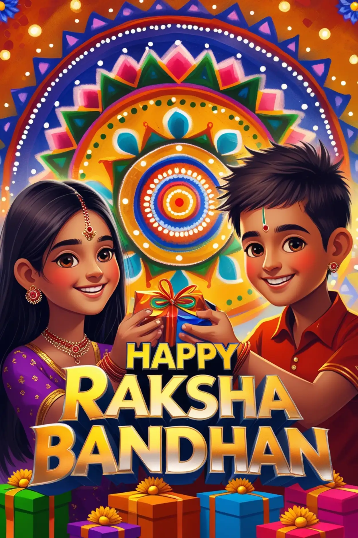 Free Download Raksha Bandhan Card Quotes For Children - High Quality Happy Raksha Bandhan Wishes For Children Background