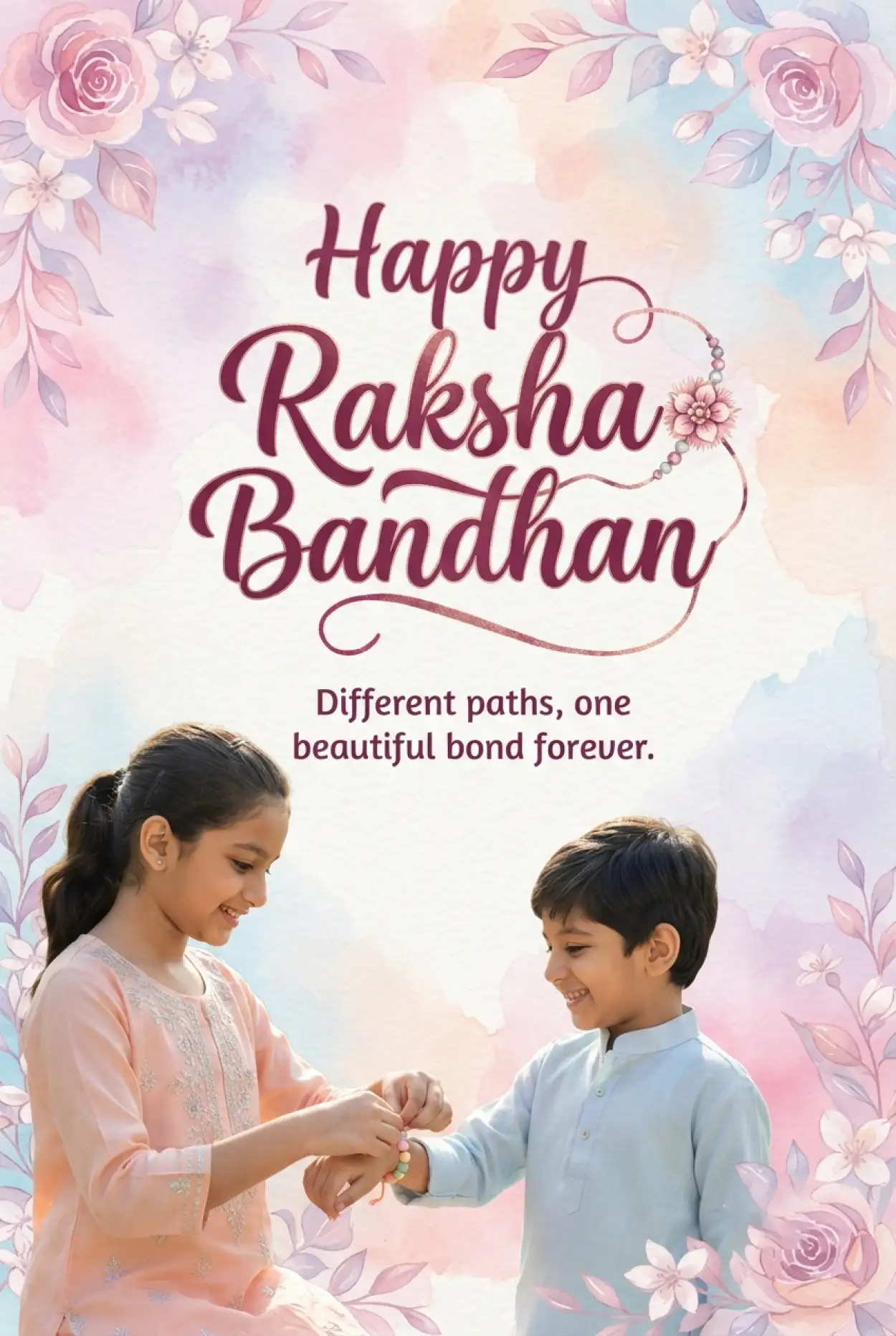 Free Download Raksha Bandhan Greetings Celebrating Sibling Bond - High Quality Happy Raksha Bandhan Greetings Image