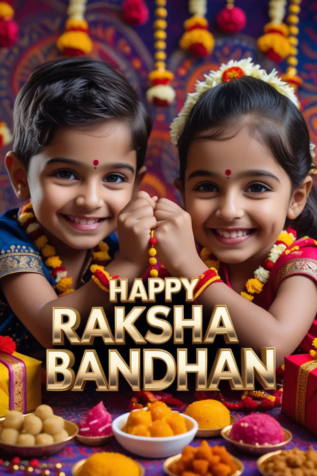 Free Download Raksha Bandhan Greetings For Kindergarten Kids - High Quality Happy Raksha Bandhan Wishes For Children Background