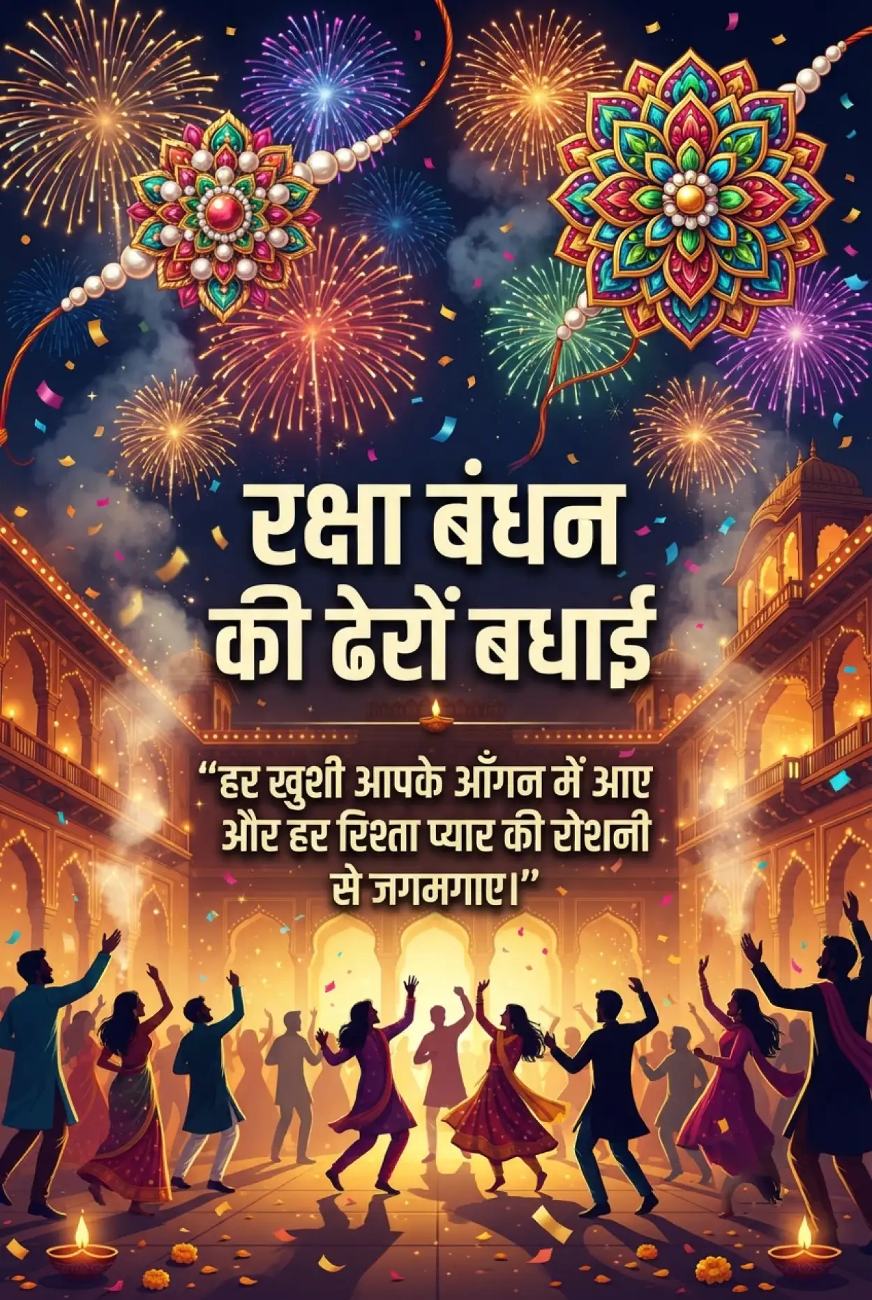 Free Download Raksha Bandhan Ki Hardik Badhai Aur Shubhkamnaye - High Quality Raksha Bandhan Ki Shubhkamnaye In Hindi Image
