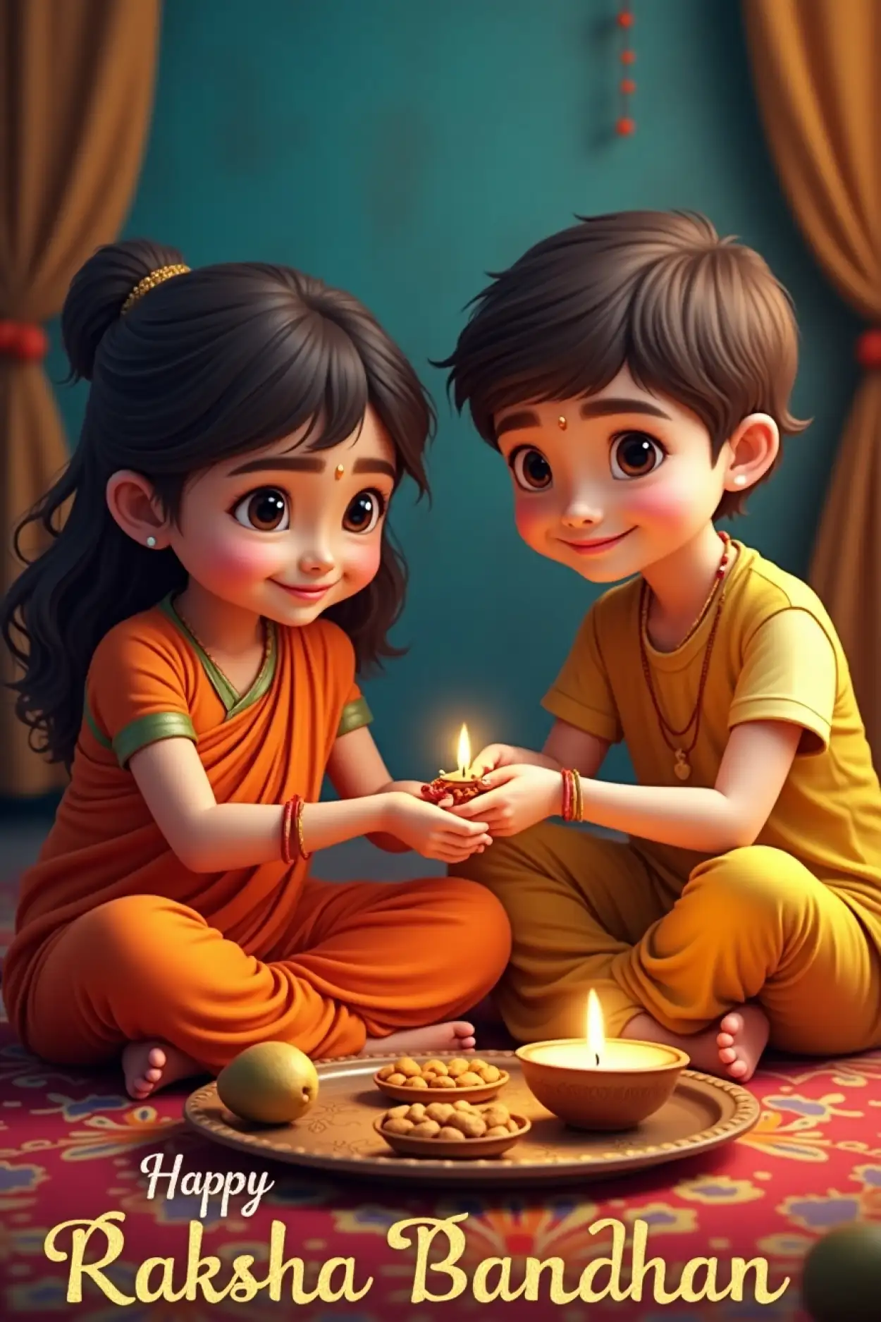 Free Download Raksha Bandhan Messages For Young Sister - High Quality Happy Raksha Bandhan Wishes For Children Background
