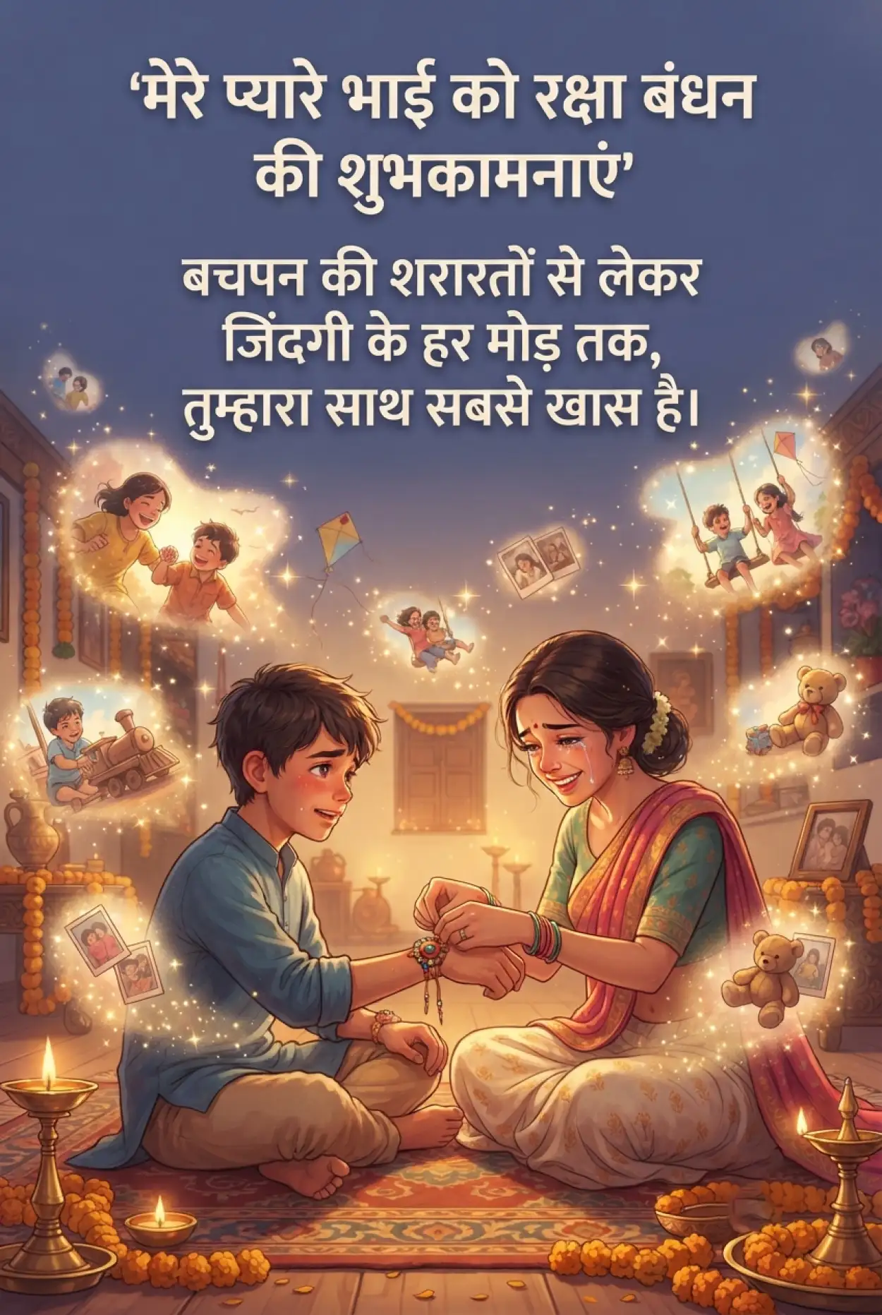 Free Download Raksha Bandhan Par Hindi Wishes For Facebook - High Quality Raksha Bandhan Ki Shubhkamnaye In Hindi Image