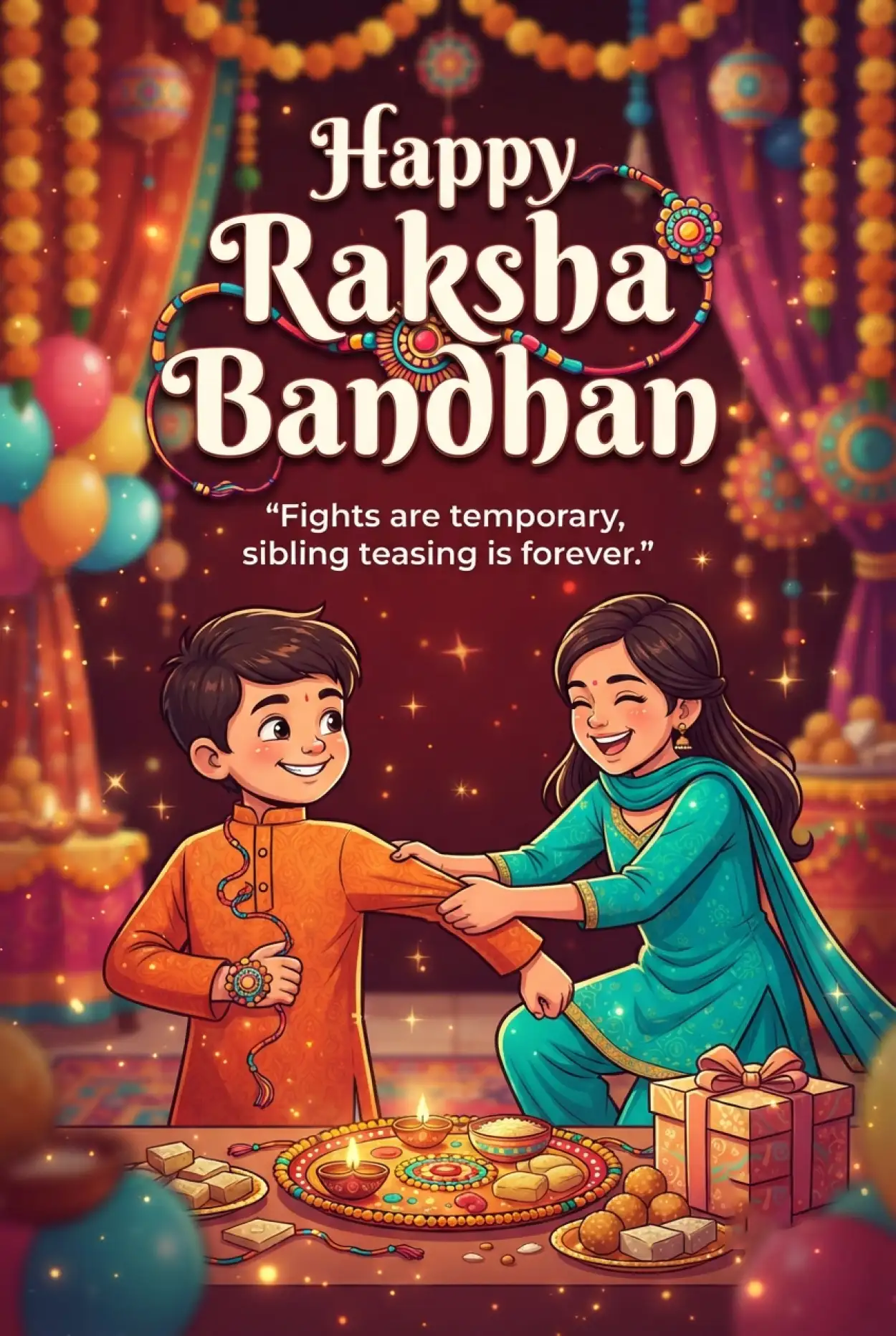 Free Download Raksha Bandhan Wishes 2026 For A Strong Sibling Bond - High Quality Happy Raksha Bandhan Wishes 2026 Image