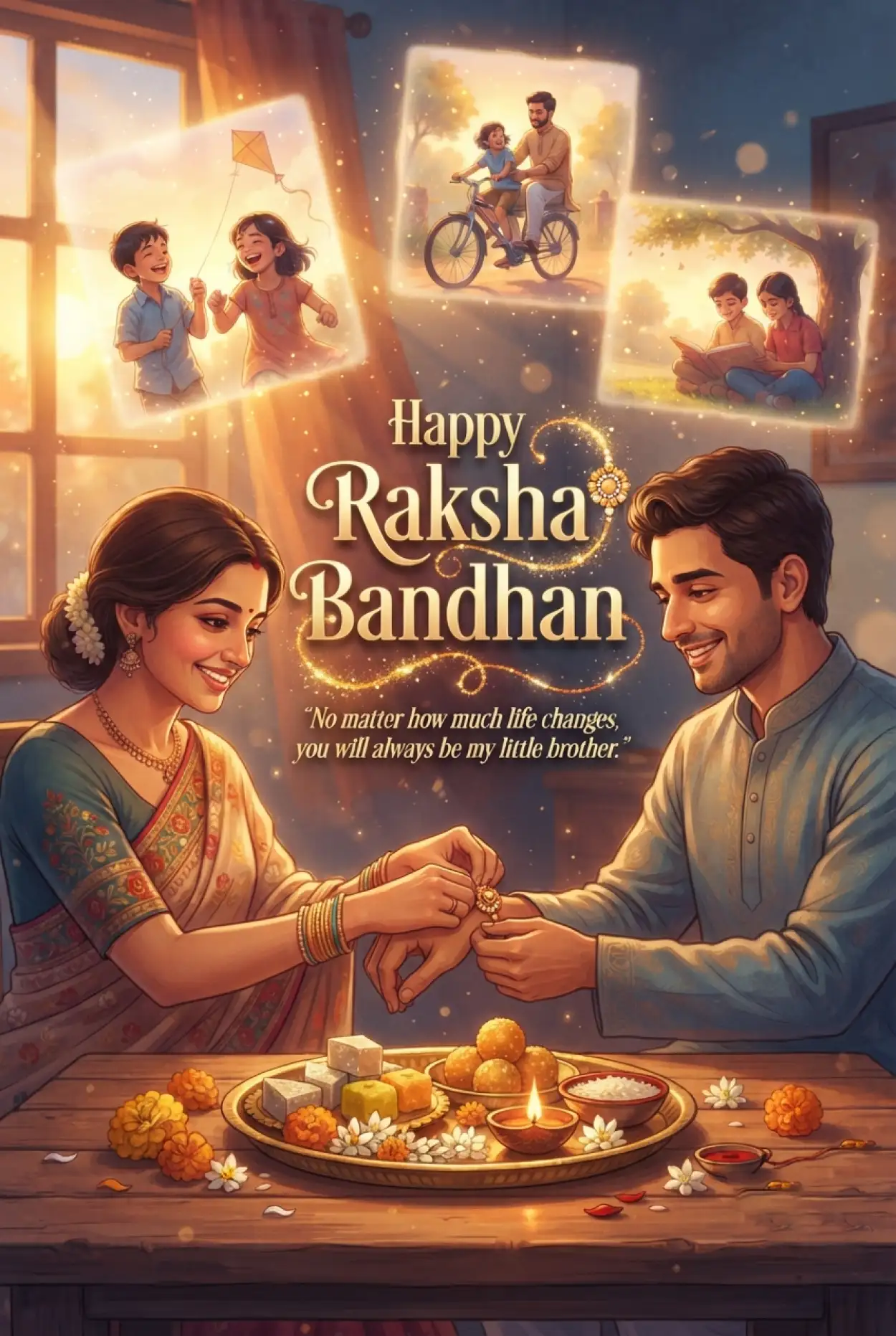 Free Download Raksha Bandhan Wishes 2026 For Loving Brother - High Quality Happy Raksha Bandhan Wishes 2026 Image