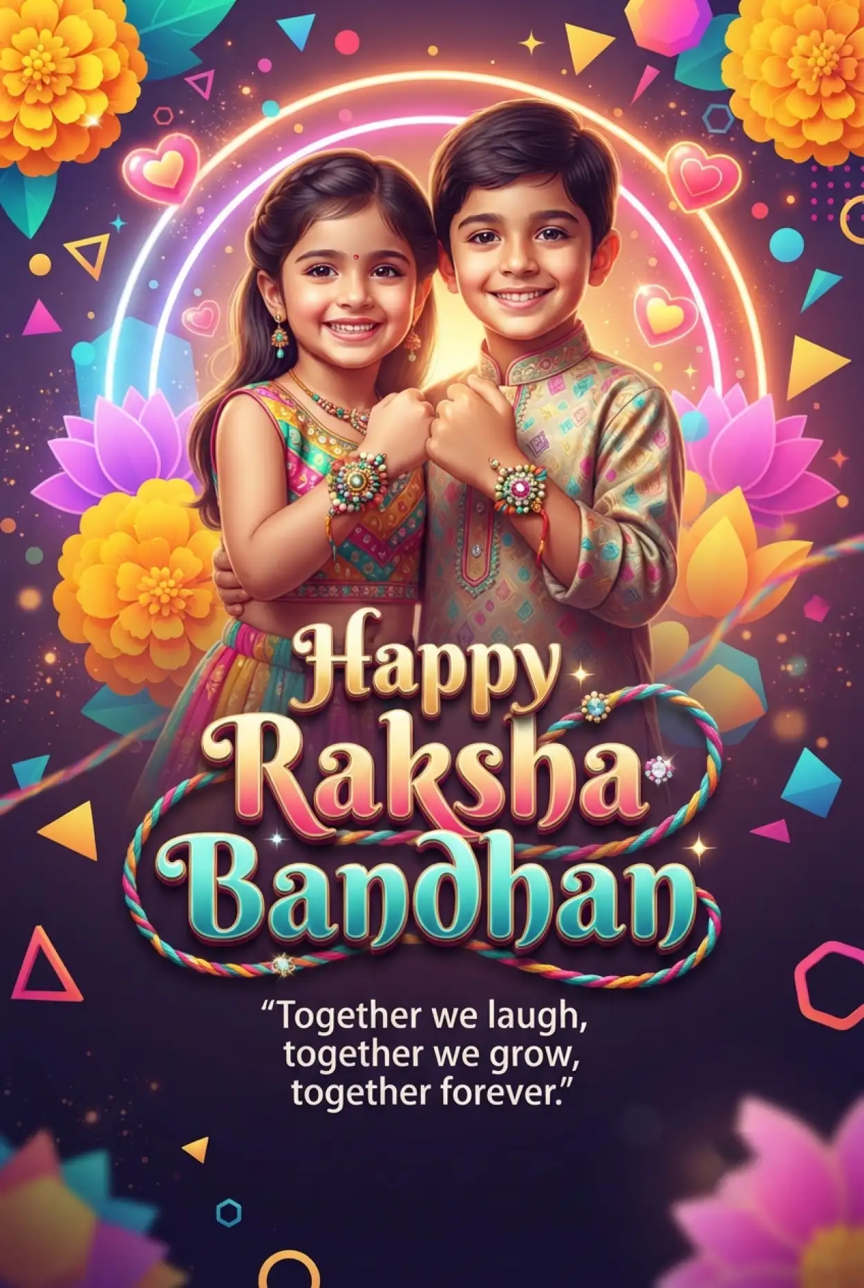 Free Download Raksha Bandhan Wishes For Adorable Little Sister - High Quality Happy Raksha Bandhan Wishes For Children Image