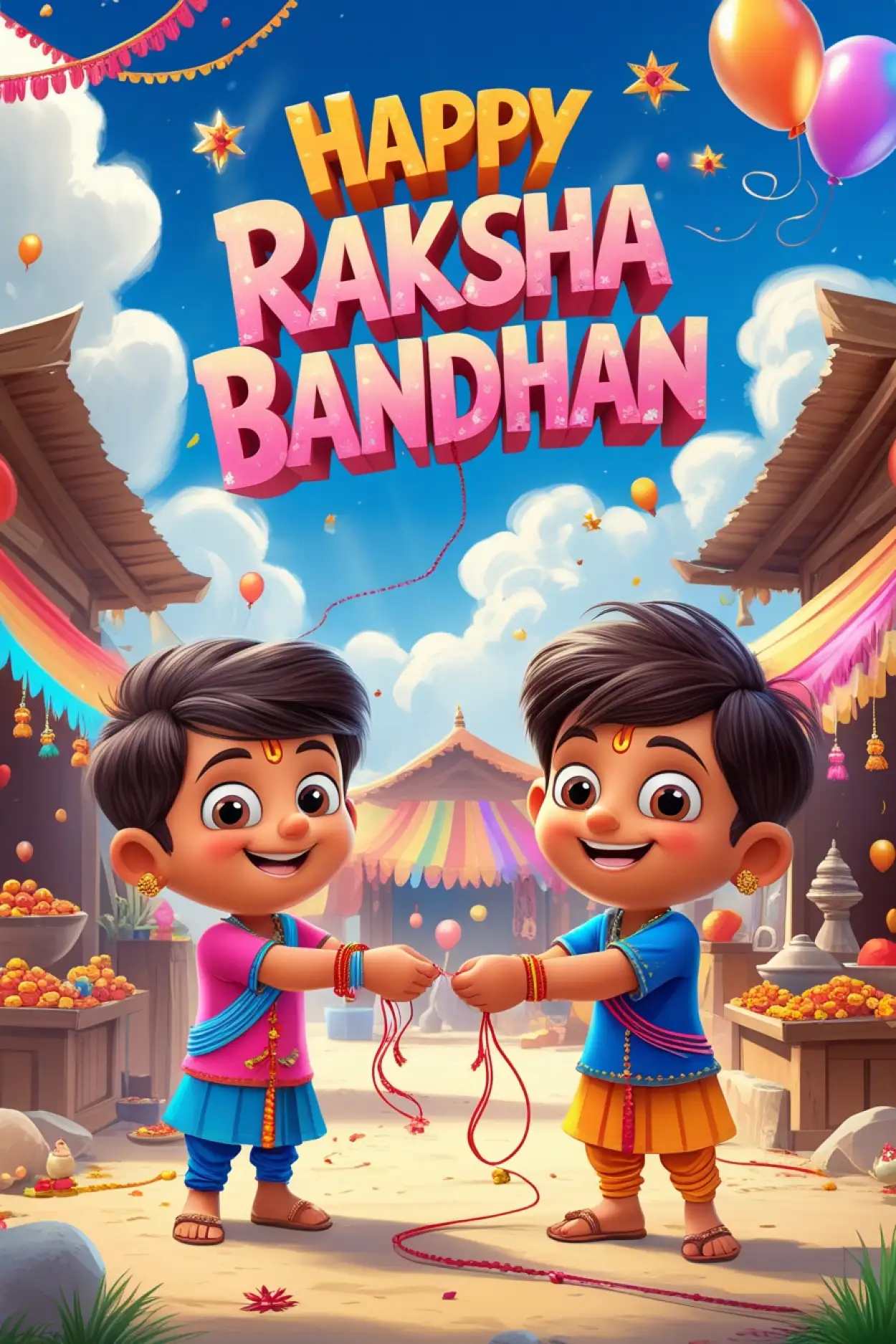 Free Download Raksha Bandhan Wishes For Primary School Kids - High Quality Happy Raksha Bandhan Wishes For Children Background