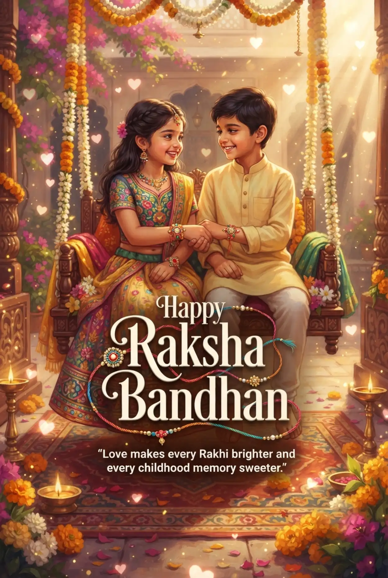 Free Download Raksha Bandhan Wishes For Younger Brother - High Quality Happy Raksha Bandhan Greetings Image