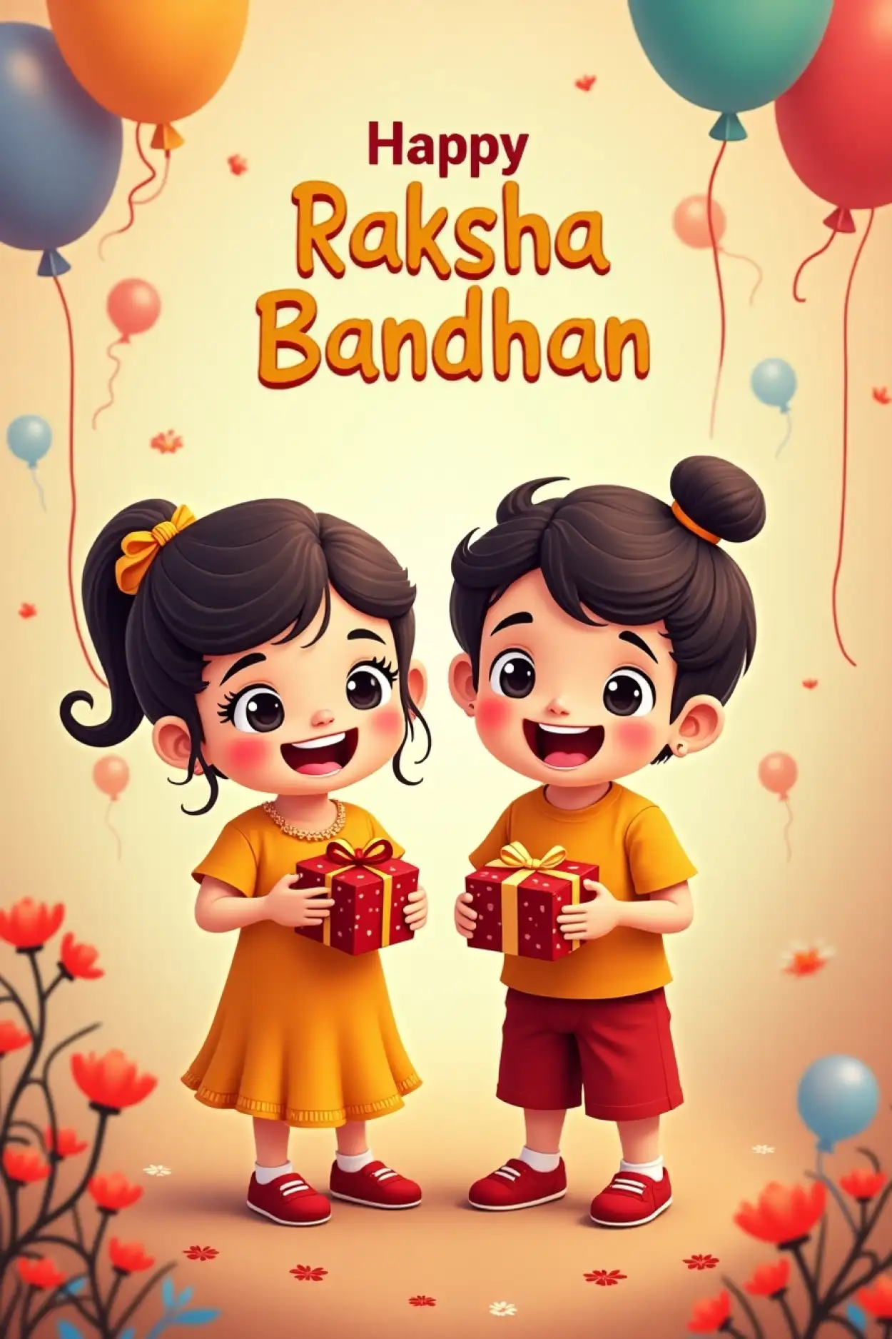 Free Download Raksha Bandhan Wishes In Hindi For Kids - High Quality Happy Raksha Bandhan Wishes For Children Background