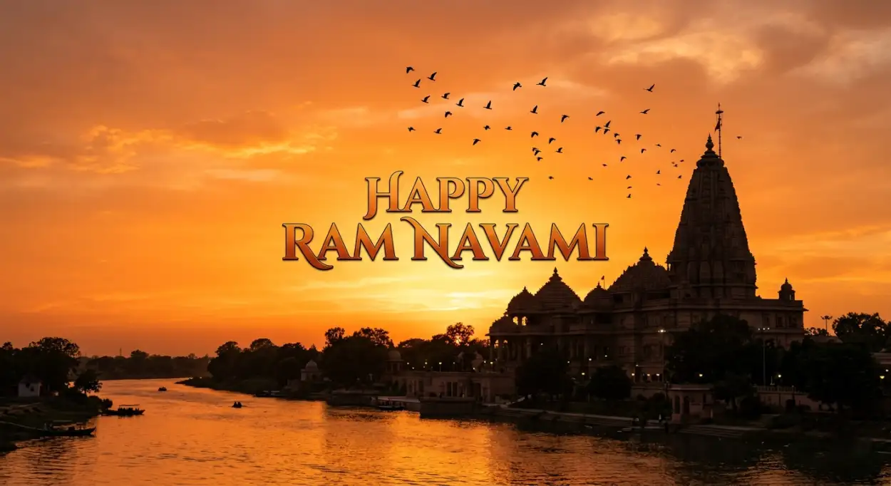 Free Download Ram Navami 2026 Wishes With Ayodhya Theme - High Quality Ram Navami Wishes 2026 Image