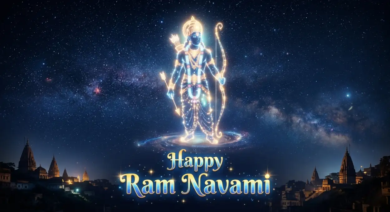 Free Download Ram Navami 2026 Wishes With Divine Light Effect - High Quality Ram Navami Wishes 2026 Image