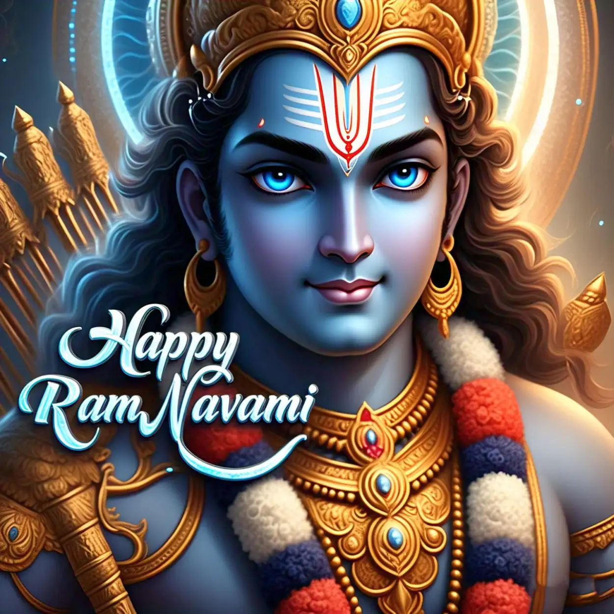 Free Download Ram Navami Greeting Card With Stylish Text - High Quality Happy Ram Navami Background