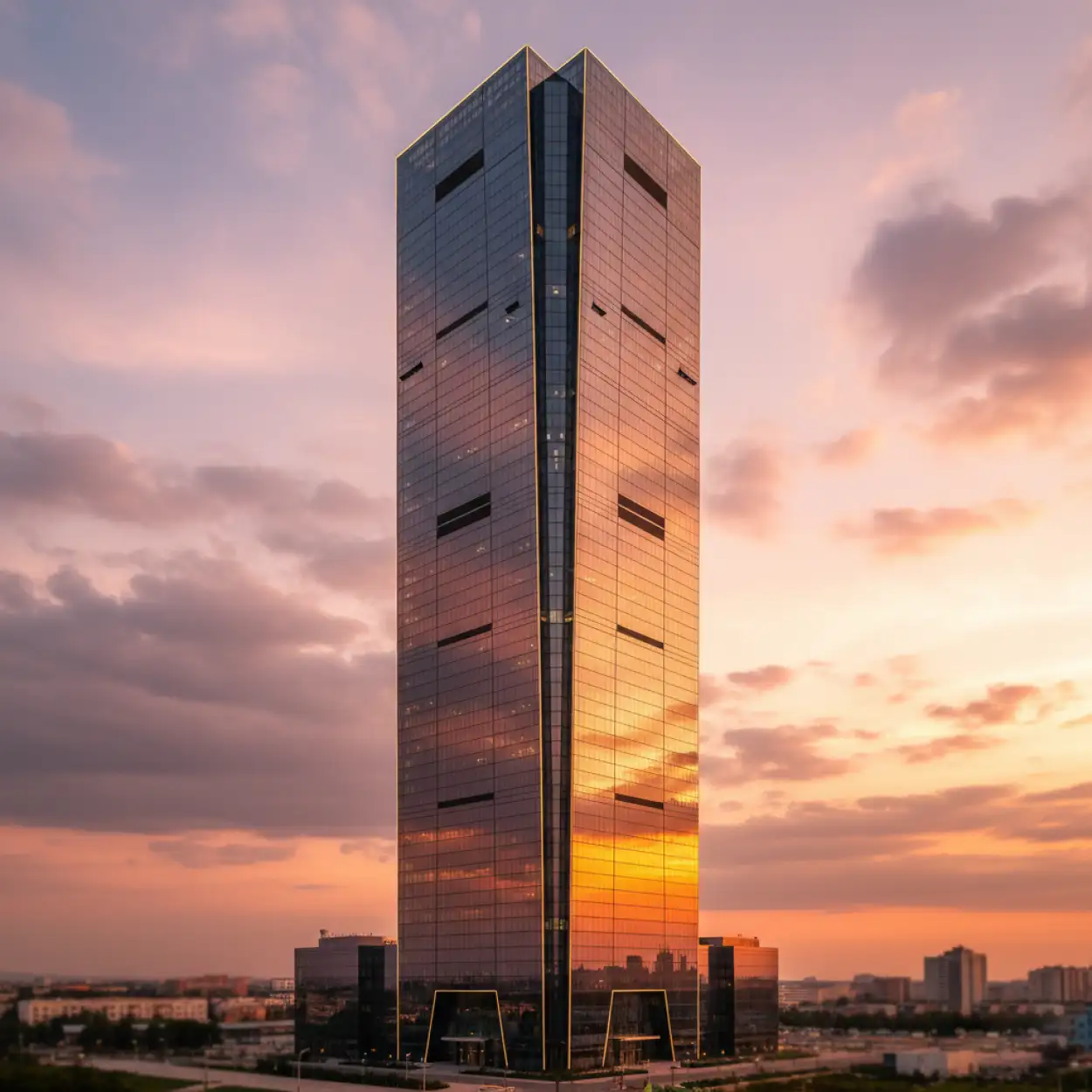 real estate marketing background with glass building