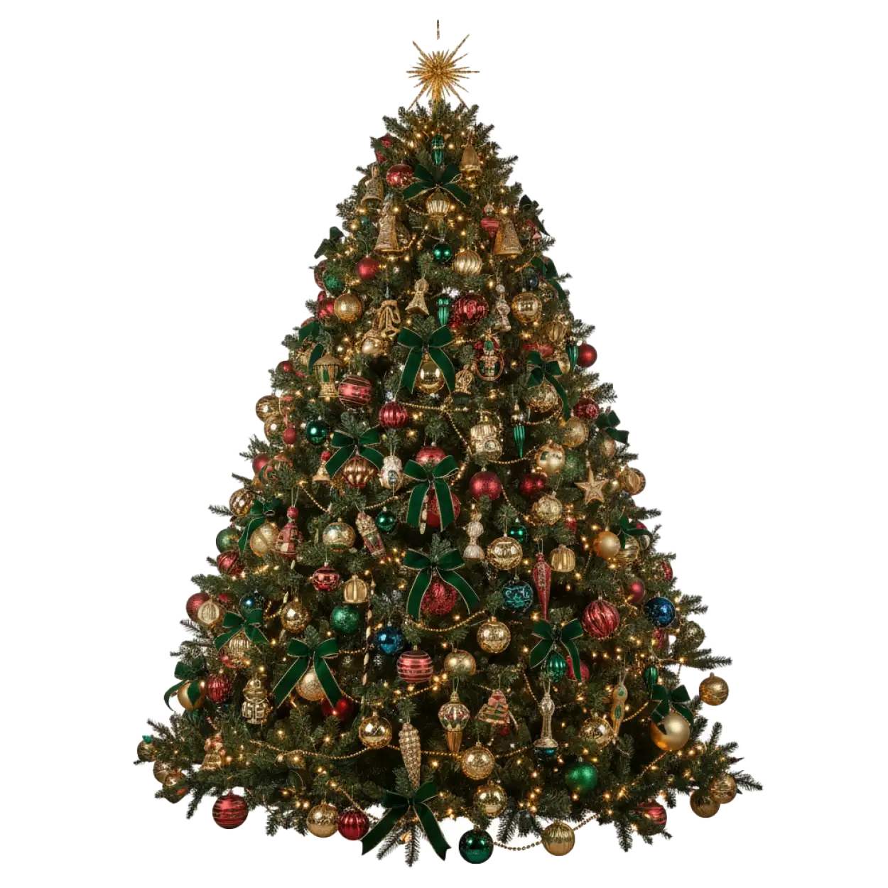Real pine Christmas tree PNG cutout