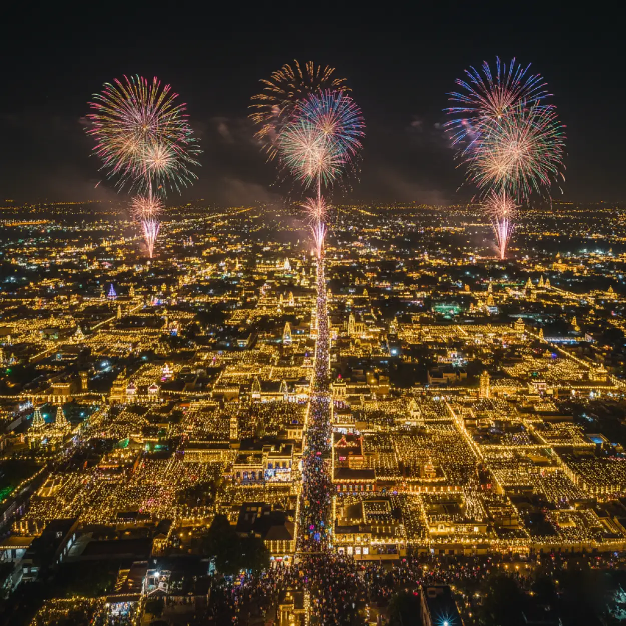 realistic diwali background in hdr lighting