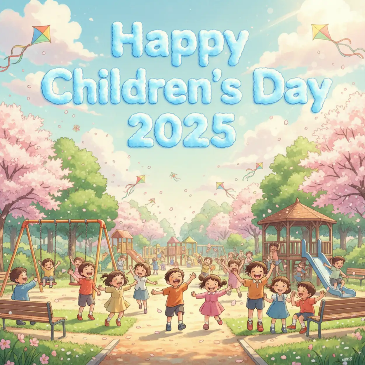 realistic happy childrens day 2025 background for photoshop