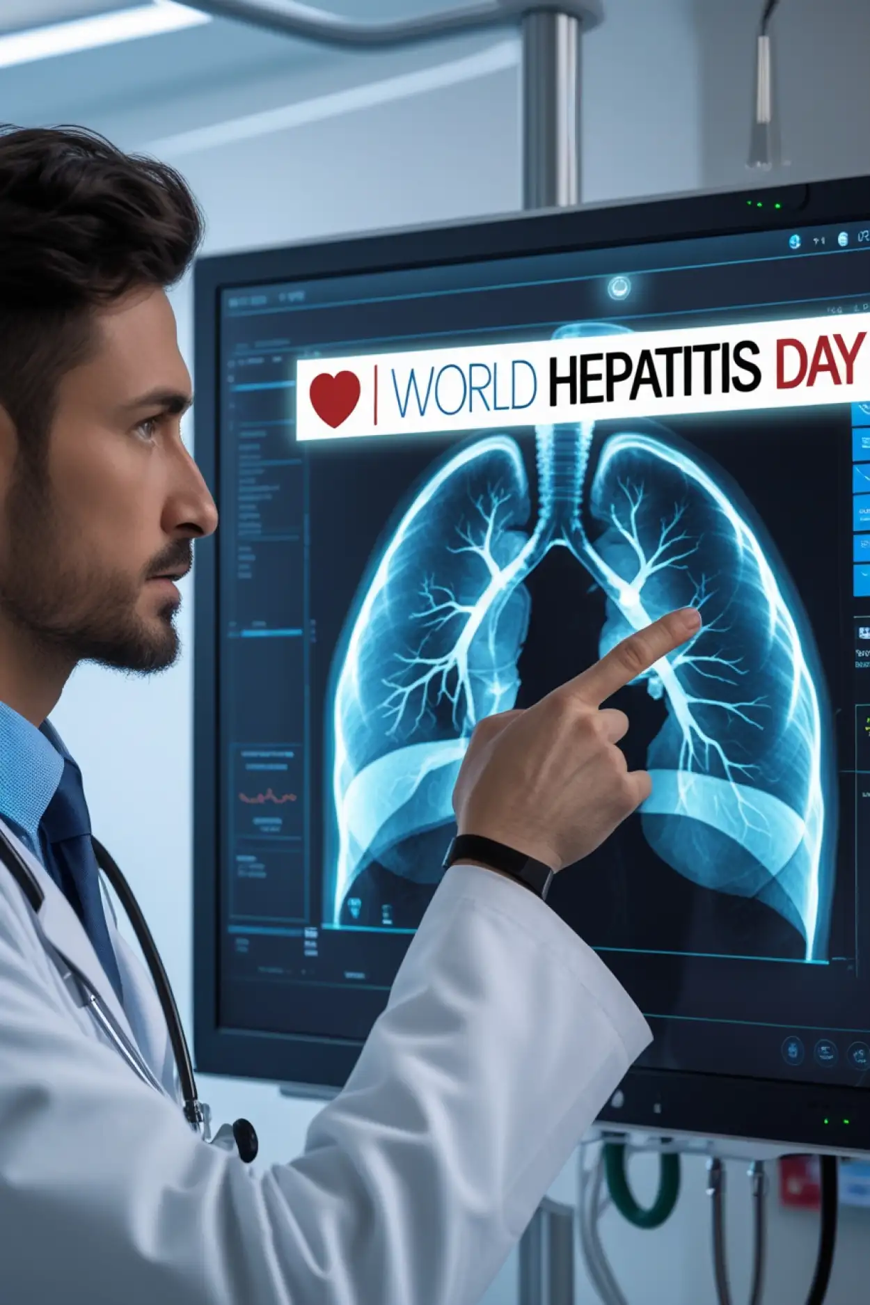 Realistic hospital background photo World Hepatitis Day