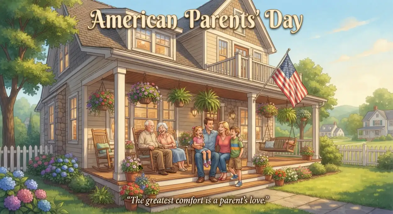 Free Download Realistic Parents Day Background - High Quality American Parents Day 2026 Background Image