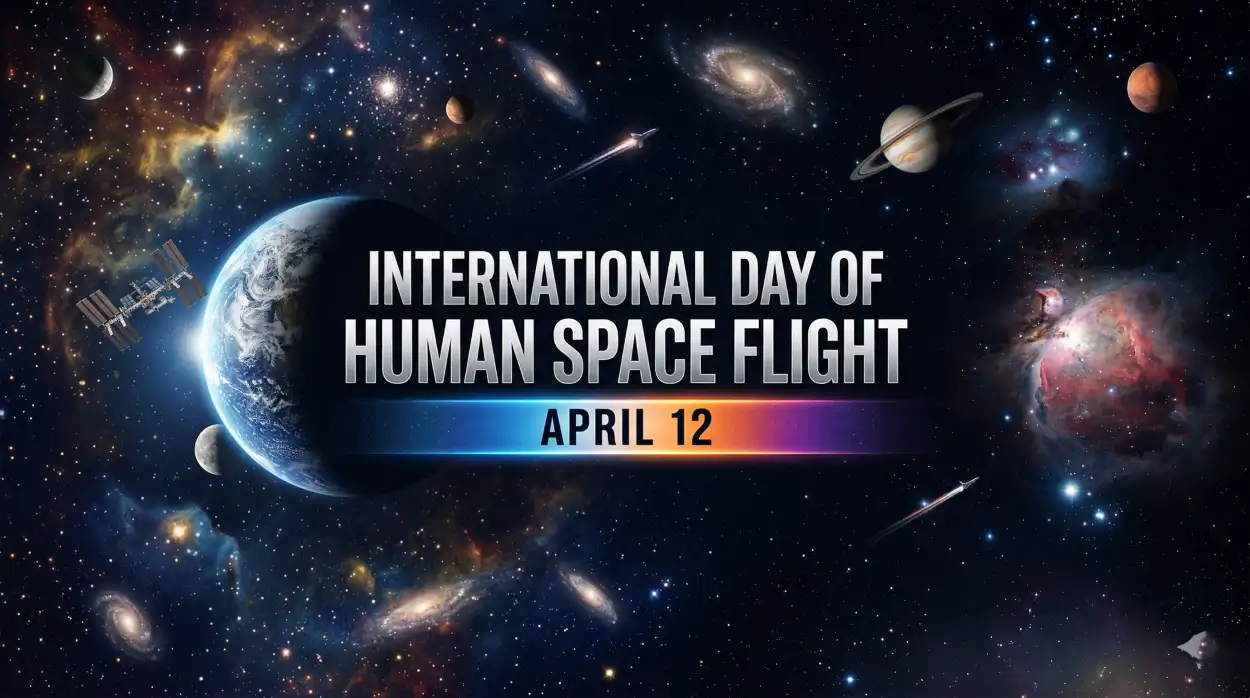 Free Download Realistic Space Background Hd For Poster Design - High Quality International Day Of Human Space Flight 2026 Background Image