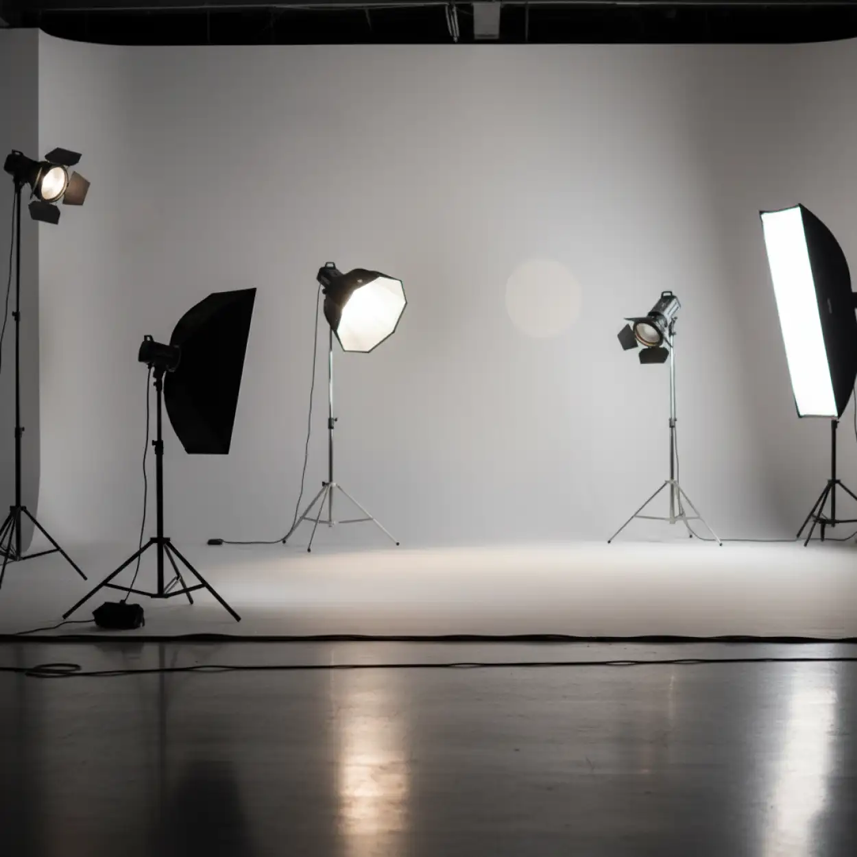 realistic studio youtube thumbnail background for interviews